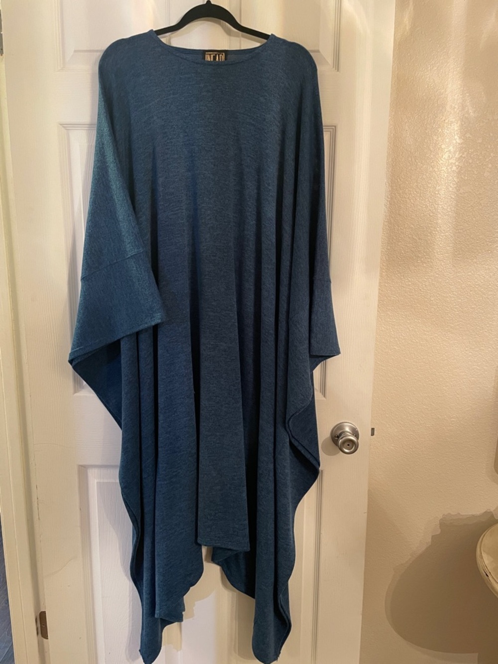 Blue Knit Poncho